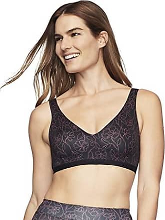 Warner's Womens Cloud 9 Super Soft, Smooth Invisible Look Wireless Lightly Lined Comfort Bra Rm1041a, Black Floral Linework, XX-Large Plus