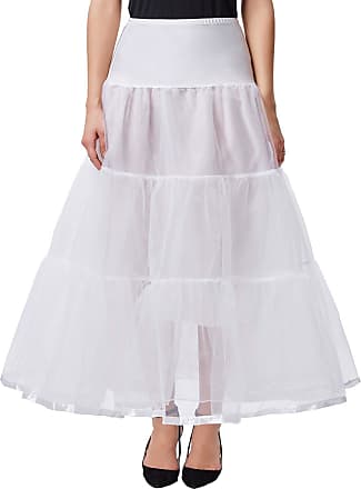 Grace Karin Womens 50s Petticoat Skirt White Small 