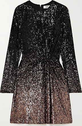 Diane Von Fürstenberg Savanna Twist-front Sequined Jersey Mini Dress - Black - US0,US2,US4,US6,US8,US10,US12,US14