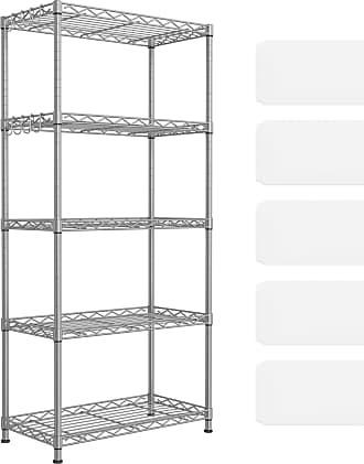 AMBERLINNEN LTD Silver 5 Tier Metal Storage Rack/Shelving Wire Shelf Kitchen/Office Units 