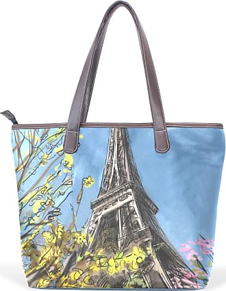 DEZIRO Colorful Painting Of Eiffel Tower Paris Ladies Shoulder Handbags for Saily Use