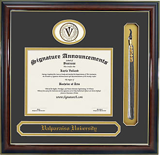 Signature Announcements Eastern Illinois University Undergraduate Sculpted Foil Seal Graduation Diploma Frame 16 x 16 Gloss Mahogany with Gold Accent 