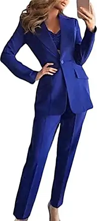 Minetom Tailleur Femme 2 Pièces Elegant Slim Fit Blazer Veste Formel  Entreprise Bureau Travail Tailleur Pantalon Costumes Ensemble A Gris-Bleu  3XL : : Mode