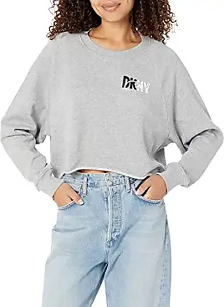 DKNY Sport Womens Pullover Sweatshirt Gray Heathered Crew Neck