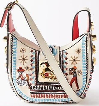Christian Louboutin - Greekaba Embroidered Cotton-Canvas Tote Bag - Womens  - Beige Multi for Women