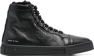 Philipp Plein Black Textured Suede Embellished Logo Low Top Sneakers Size  37 Philipp Plein