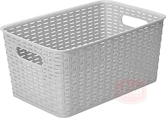 Home-ever Grey Resin Storage Basket Tray Small 36x26x11cm HE25 