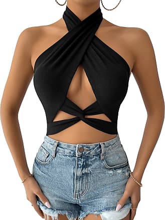 Women 2 Piece Outfits Sets 2019 Halter Neck Criss Cross Crop Tops Solid Color Tummy Control Bodycon Shorts Summer Party Clubwear 