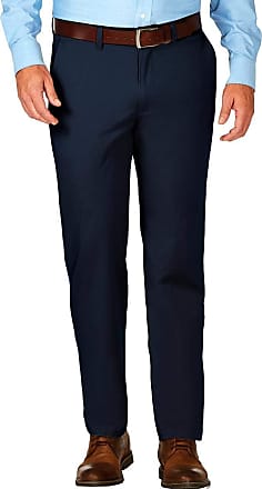 Haggar Mens Luxury Comfort Slim Fit Stretch Chino Pant Casual, Navy, 29W x 32L