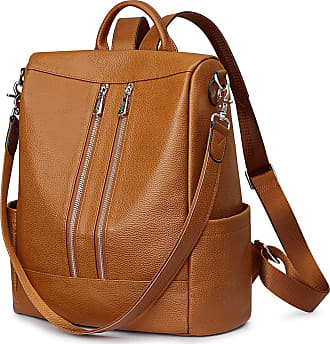 S-ZONE Lightweight Women Genuine Leather Backpack Casual Shoulder Bag Purse Medium 