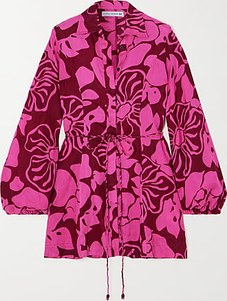 + NET SUSTAIN Rae floral-print linen mini shirt dress