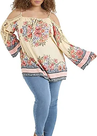Buy Lucky Brand Women's Plus Size Cold Shoulder Crochet Top in White Multi,  1X at