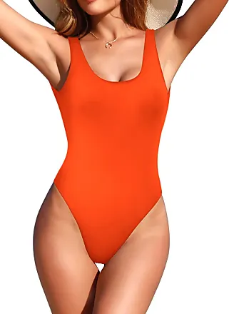 CUPSHE Women's Orange White Bowknot Bathing Suit Padded One Piece Swimsuit,  XS at  Women's Clothing store