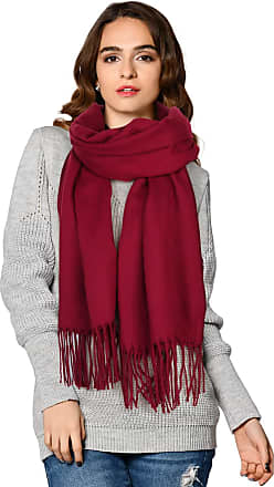 Medium Ukwell Unisex Soft Red Cashmere Scarf Winter Shawl Wrap Scarf For Women and Men 