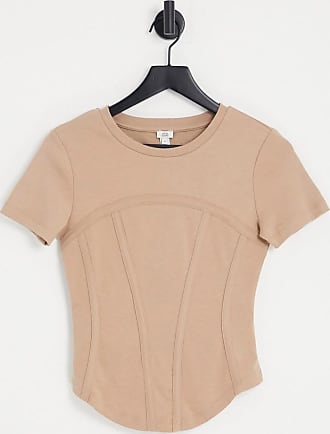 River Island Cropped T-shirt Met Korte Mouwen En love Tekst in het Oranje Dames Kleding voor voor Truien en gebreide kleding voor Mouwloze truien 