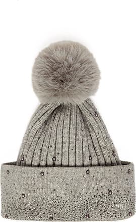 Cappellino in lana grigia con pompom H-Brands Donna Accessori Cappelli e copricapo Cappelli con visiera 
