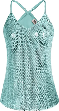 Zeagoo Women's Sleeveless Sparkle Shimmer Camisole Vest Glitter Sequin Tank  Tops : : Clothing, Shoes & Accessories