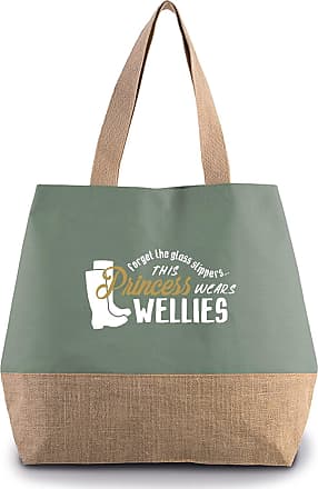Hippowarehouse Forget The Glass Slippers This Princess Wears Wellies Premium reusable eco friendly 100/% cotton tote shopper bag for life 43cm x 33cm x 17cm