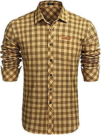 COOFANDY Hemd Herren Kariertes Hemd Freizeithemd Herren Trachtenhemden Oktoberfest Regular-fit Plaid Shirt Herren 
