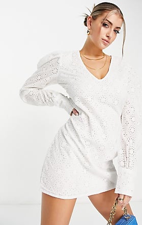 NA-KD arielle puff sleeve dress in white