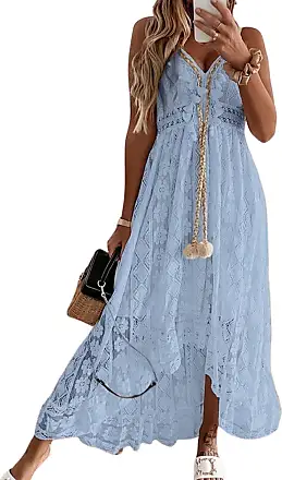 CUPSHE Women Sexy Backless Paisley Print Beach Dress Plunge V-Neck Side  Slit Maxi Dresses, Blue, Small : : Clothing, Shoes & Accessories