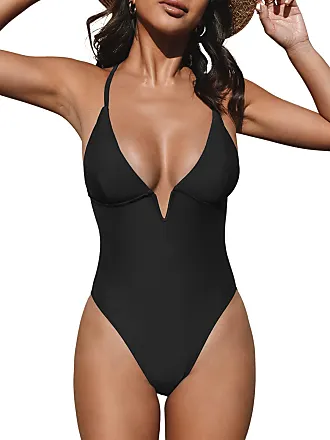 Buy CUPSHE One Piece Swimsuit for Women Tummy Control Swim Dress Crisscross  Ruched Skirted Bathing Suits with Bottom, Blackberry Wine, L at