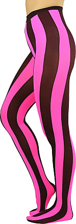 ToBeInStyle Women's Opaque Hot Pink Pantyhose with Black and Hot