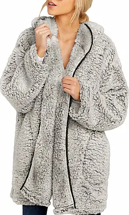 Women's Sherpa Teddy Bear Print Fluffy Fur Cozy Zip up Jacket With Bow Tie Teddy  Bear Print White, Black Brown One Size Fits Most -  Canada
