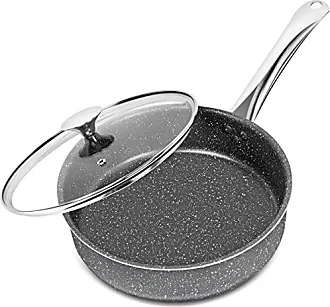 MICHELANGELO 12 Inch Frying Pan with Lid, Stainless Steel Frying Pan  Nonstick with Honeycomb Coating, Nonstick Fry Pan with Lid, Large Frying Pan  Triply Skillet - Induction Compatible 