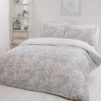Sleepdown Elephant Mandala Teal Bed Reversable Quilt Duvet Cover Set Easy Care Anti-Allergic Soft & Smooth with Pillow Cases King Size 