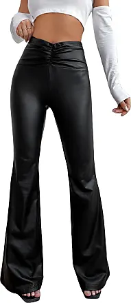 MakeMeChic Women's Sheer Mesh High Waist Wide Leg Flare Pants Bell Bottom  Pants Black Glitter XS at  Women's Clothing store