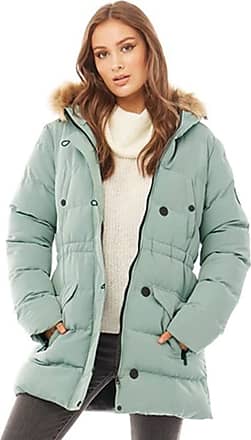 xpaccessories Ladies Womens Faux Fur Hooded Thick Warm Parka Coat Padded Quilted Zip Up Hooded Long Puffer Jacket UK Size S-XL 
