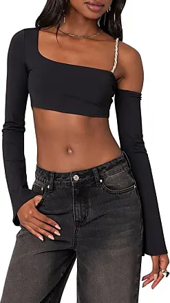 CASS SIDE CUT-OUT THICK STRAP PADDED CROP TOP #MADEBYLOVET (BLACK)
