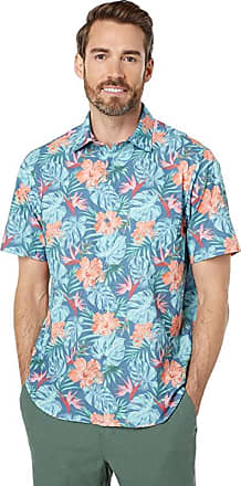 NWT $150 Tommy Bahama Short Sleeve Ivory Blue Floral Parrots Mens Camp Shirt NEW 