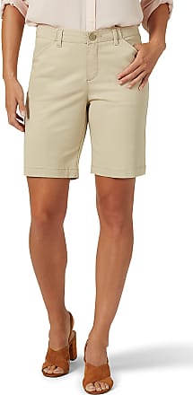 LEE Womens Straight Fit Mid Rise Shorts Solid size 14 18 NEW 