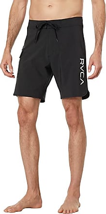 Rvca YOURS TRULY Black Heather Striped Mint Logo Swim Trunks Men's Board Shorts 