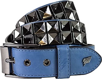 Lowlife Concave Leather Belt in Blue 