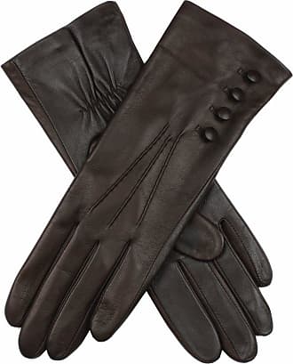 Men's hairsheep suede-nappa leather fingerless gloves BLACK