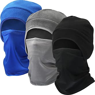 SATINIOR 3 Pcs 2 in 1 Hat Winter Helmet Liner Fleece Skull Cap with Ear Covers Neck Thermal Wicking Beanie for Men Women 