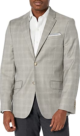 Perry Ellis Men Grey 2PC Suit Two Button Jacket Lined Coat Slim-Fit Pant 40L 34W