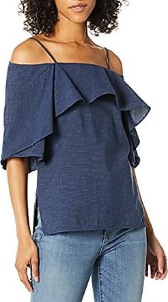 Halston Heritage Womens Short Sleeve Cold Shoulder Top with Ties 