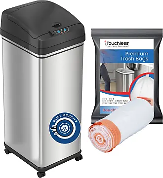 Itouchless Dual Push Door Kitchen Trash Can With Wheels And Odor