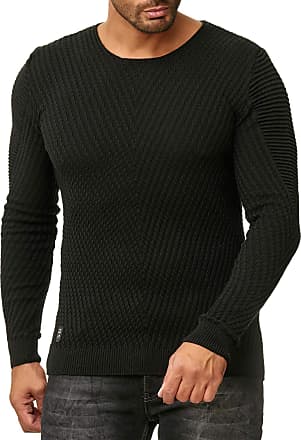 Redbridge Men's Pullover Longsleeve Long Sweater Skull Black