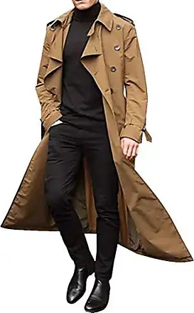 Manteau Homme Chaud Long Veste en Laine Hiver Long Trench Coat Slim  Outerwear Couleur Unie Parka Trench Coat Mode Classique : : Mode