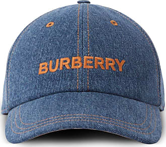 Burberry Men's Monogram Check-lined Baseball Cap - Cool Denim Blue - Size XL