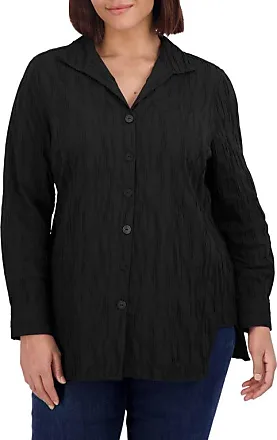 Foxcroft Collection, Ava Non-Iron Dot Plaid Shirt, Black