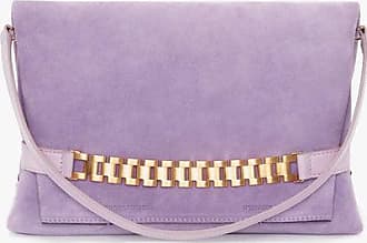 Victoria Beckham Chain Pouch Bag with Strap in Malachite Suede