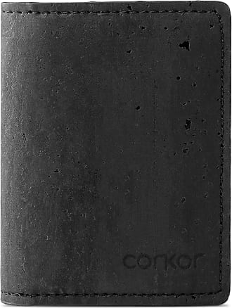 Corkor Vegan Cork Slim Bifold Women's Wallet, Black