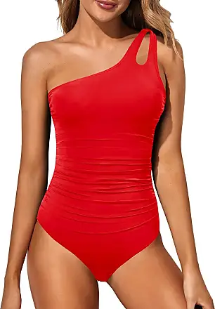 Holipick One Shoulder One Piece Swimsuit for Women Tummy Control Bathing  Suits Modest Full Coverage Keyhole Swimwear : : Clothing, Shoes 