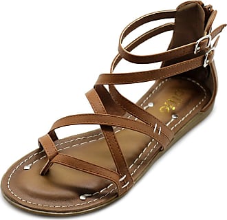 Vonair Girls Strappy Gladiator Sandals for Summer with Ankle Zipper Comfort Sandals 